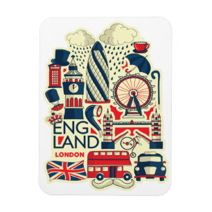 Ímã England London Funny Magnet