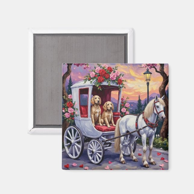 Imã English Setter Dog Valentine's Day (Front/Back)