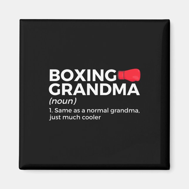 Imã Engraçada Definição da vovó Boxing (Frente)
