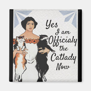 Imã Engraçada mulher do gato do Art Deco