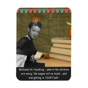 Ímã Engraçada Professora Vintage Negra Mulher Negra  