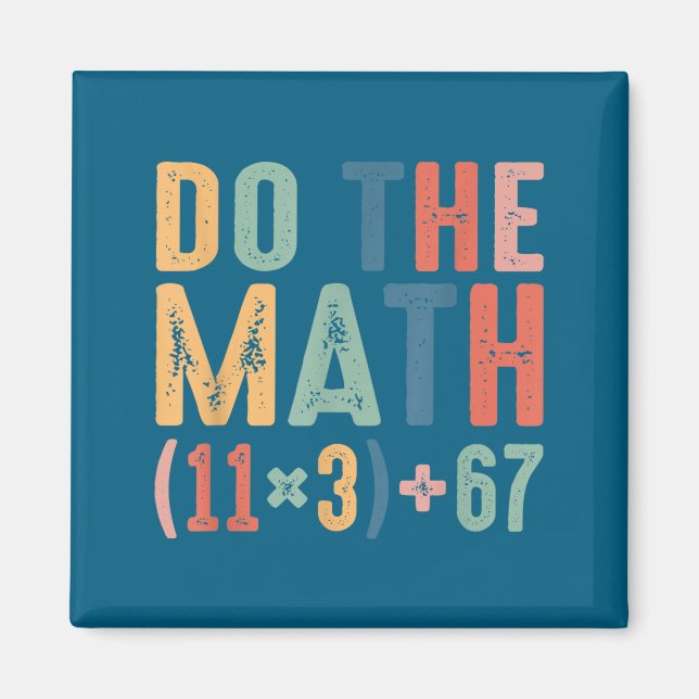 Imã Engraçado 100 Dias Equação de Matemática Escolar F (Frente)