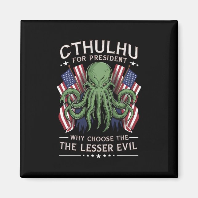 Imã Engraçado 2024 Eleições Cthulhu para Presidente (Frente)