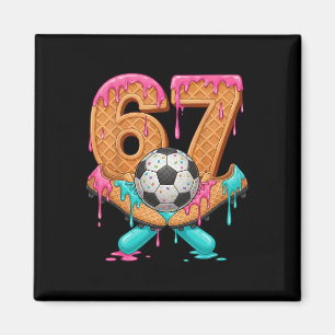 Imã Engraçado 67 Futebol Gotejamento Número 67 Futebol