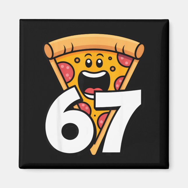 Imã Engraçado 67 Meme Seis Sete Humor Comida Zza  (Frente)