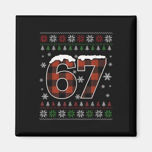 Imã Engraçado 67 Seis Sete Meme Brainrot Cringe Natal  (Frente)