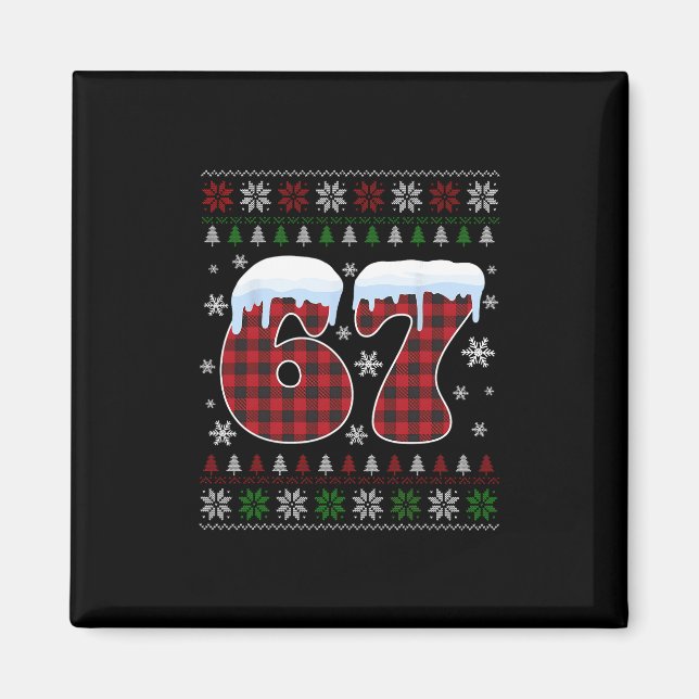 Imã Engraçado 67 Seis Sete Meme Brainrot Cringe Natal  (Frente)