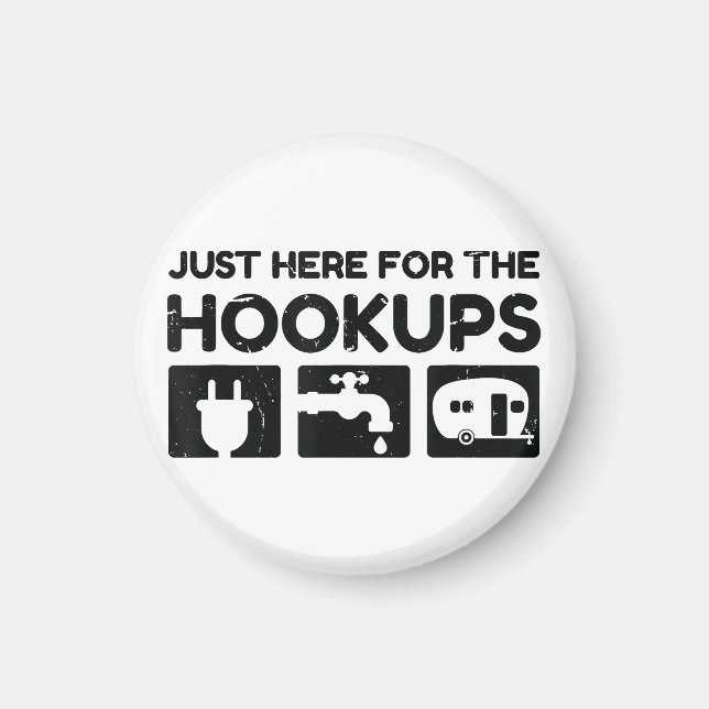 Imã Engraçado Acampamento RV Caravan Motorhome Aqui Pa (Frente)