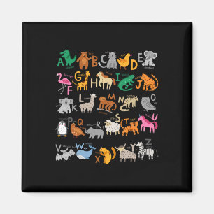 Imã Engraçado Alfabeto Abcs Animal Learning Jardim De