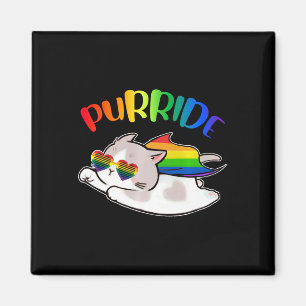 Imã Engraçado Ally Cat Purride Lgbtq Orgulho gay Rainb