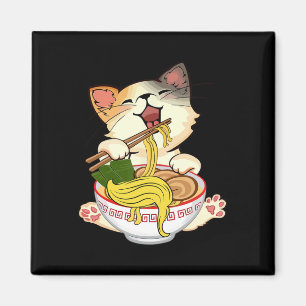 Imã Engraçado Anime Kamala Gato Comendo Ramen Torra No