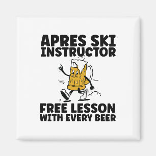 Imã Engraçado Apres Ski Instrutor Free Beer Bebendo Sk