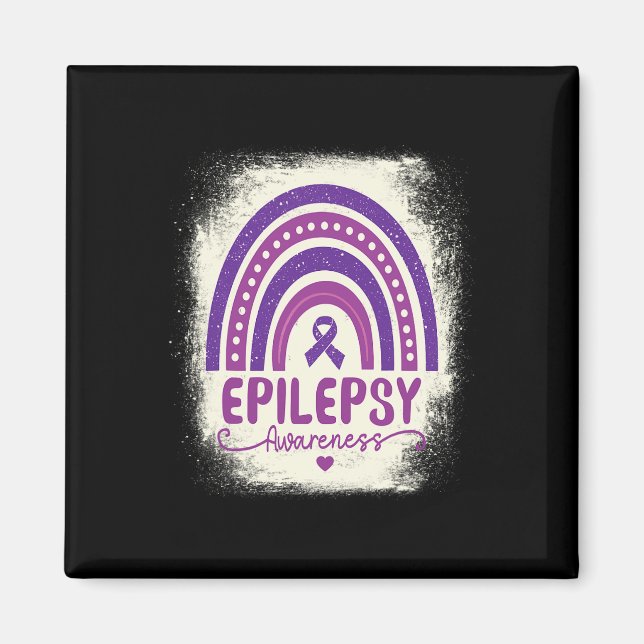 Imã Engraçado Arco-Íris Roxo Roxo Fita Epilepsia Awar (Frente)