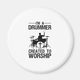 Imã Engraçado Arte De Drummer Cristã Para Homens Mul