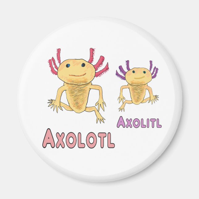 Imã Engraçado Axolotl Axolitl Pun (Frente)