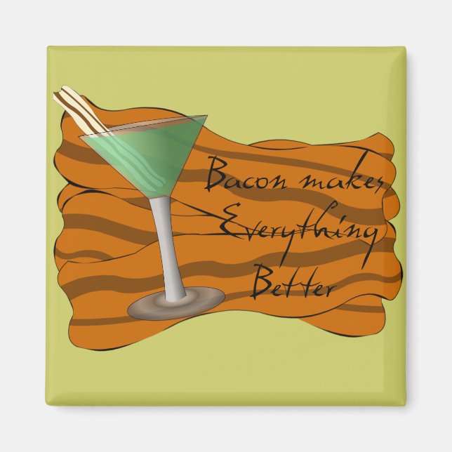 Imã Engraçado Bacon Martini Magnet (Frente)