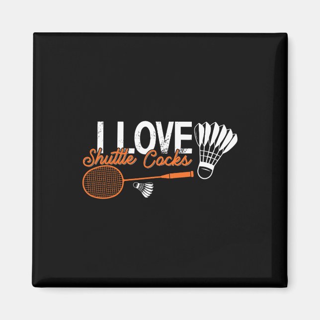 Imã Engraçado Badminton Humor Smash Shuttle Birdie Esp (Frente)