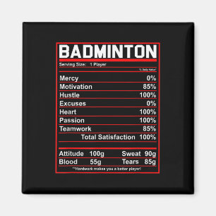 Imã Engraçado Badminton Nutrição Fatos