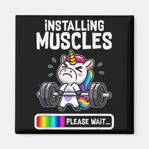 Imã Engraçado Belo Unicorn Workout Gym Malhação Welevt