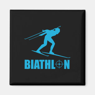 Imã Engraçado Biatlo Alvo Esportivo Biatletas Fotograf