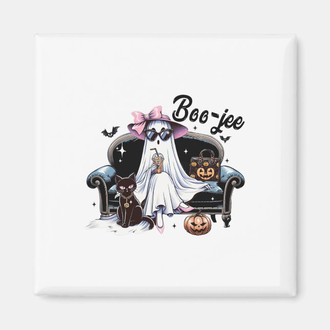 Imã Engraçado Boo Jee Ghost Halloween Boo Jee Ghost Sp (Frente)