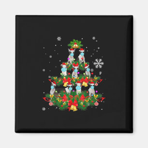 Imã Engraçado Boston Terrier Christmas Tree Dog Xmas