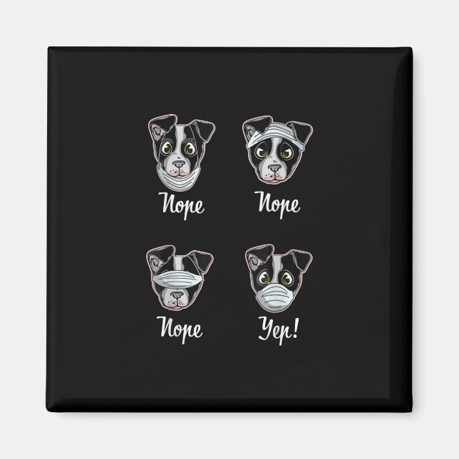Imã Engraçado Boston Terrier Gift Mouth Nose Dogs T-S (Frente)