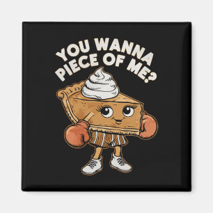 Imã Engraçado Boxing Pumpkin Pie Você Quer Pi