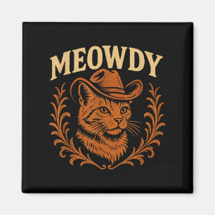Imã Engraçado Cabeleireiro Gato Hat Country Music West