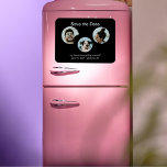 Ímã Engraçado Cachorro e Casal Foto Casamento Salve a<br><div class="desc">Engraçado Íman de casal e Cachorro,  salve a data. Meus humanos estão se casando. Salve a data de casamento. Anúncio de casamento.</div>