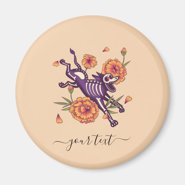 Imã Engraçado Cachorro Púrpura O Dia Da Diversão Do Te (Frente)