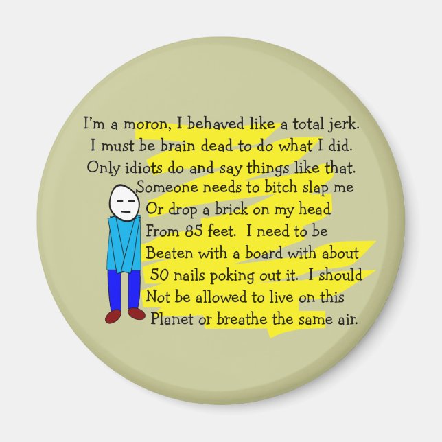 Imã Engraçado Cartões e Cadeias-Chave (Frente)