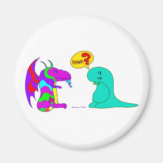 Imã Engraçado Cartoon Dinos Cute Dinosaur Dragon Rawr?