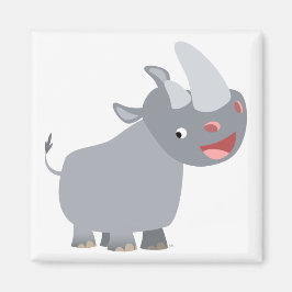Imã Engraçado Cartoon Rhino Magnet
