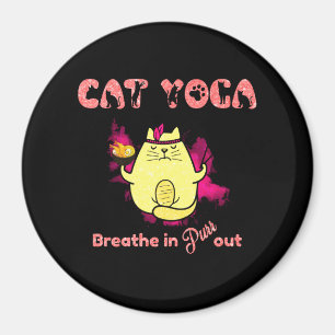 Imã Engraçado Cat Yoga