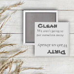 Imã Engraçado com magnetos sujos e limpos da máquina d<br><div class="desc">Esta divertida design de caleidoscópio foi criada alterando digitalmente uma das minhas pinturas únicas de acrílico fluido. Ele pode ser personalizado clicando no botão personalizar e alterando o nome, as iniciais ou as palavras. Você também pode alterar a cor e o estilo do texto ou excluir o texto de um...</div>