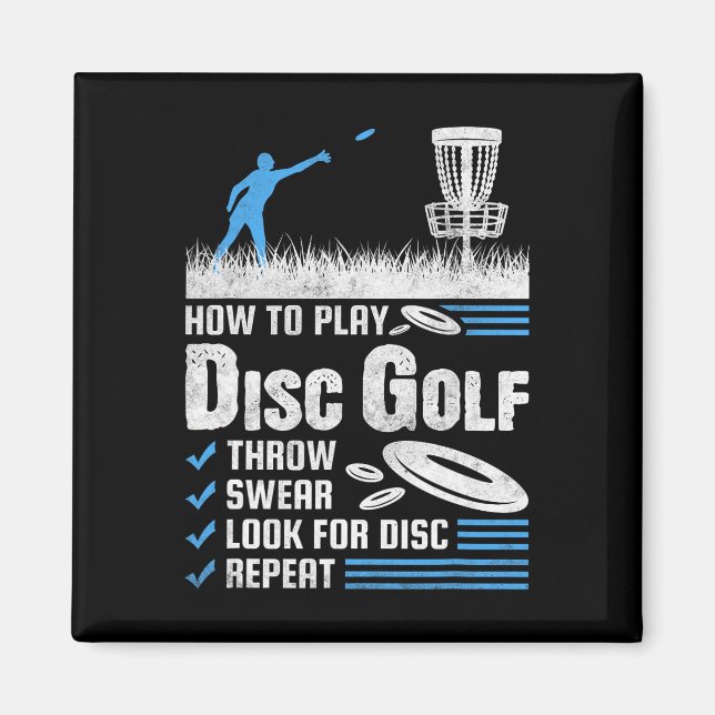Imã Engraçado Como Jogar Golfe de Disco  (Frente)