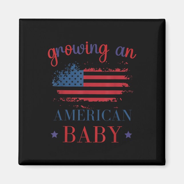 Imã Engraçado Crescendo Um Bebê Americano Gravidez 4 D (Frente)