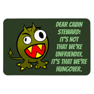 Ímã Engraçado Cruise Cabin Door Hungover