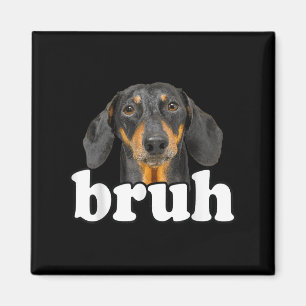 Imã Engraçado Dachshund Meming Dizendo Bruh Funny Dog