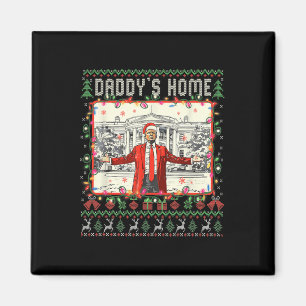 Imã Engraçado Daddys Home Trump Feio Sweater De Natal