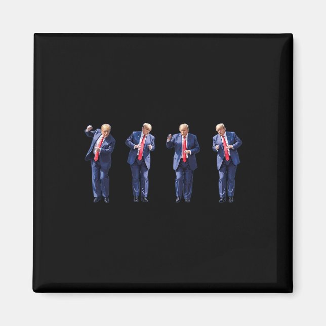 Imã Engraçado Dança De Trump Como Um Feliz Votando Tru (Frente)