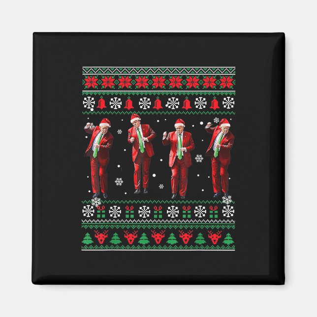 Imã Engraçado Dança Papai Noel Natal Pajam (Frente)