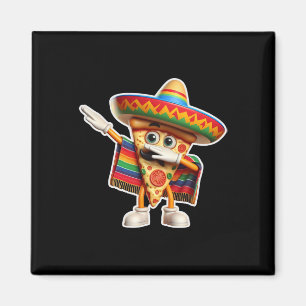 Imã Engraçado Dançando Comida De Pizza Mexicana Lover