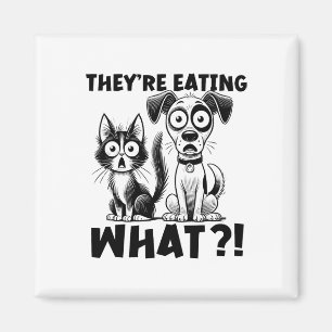 Imã Engraçado Debate 2024 Pets Dog Cat Eles estão come