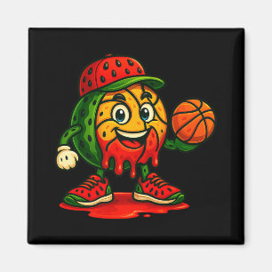 Imã Engraçado Derrubando Melancia Basquete Melancia Da