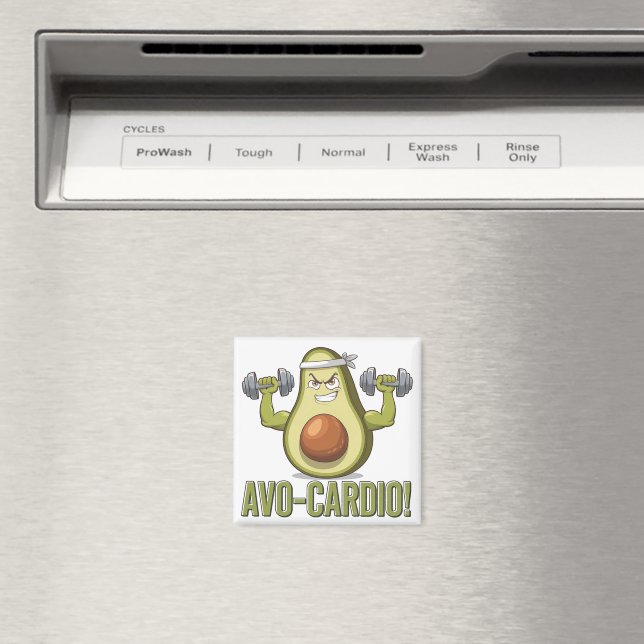 Imã Engraçado Design de Malhação Avo-Cardio Avocado (In Situ (Dishwasher))