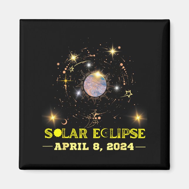Imã Engraçado Do Eclipse Solar Caminho 8 De Abril (Frente)