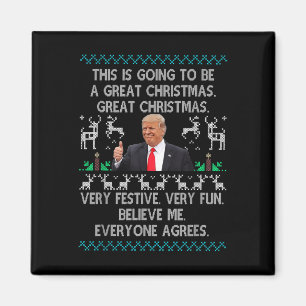 Imã Engraçado Donald Trump Feliz Natal Xmas Pajamas