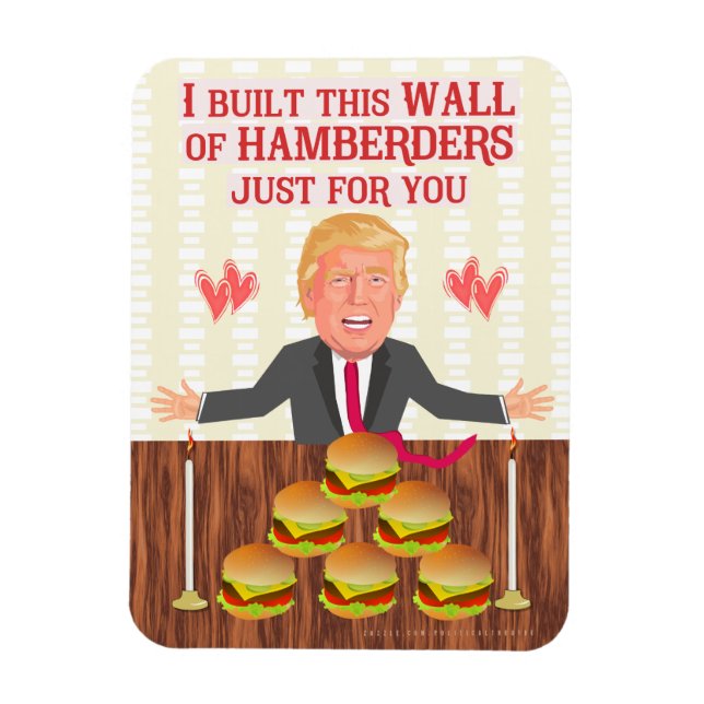 Ímã Engraçado Donald Trump Hamberders Dia de os namora (Vertical)